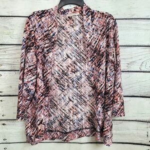 Christopher & Banks XL Geo Print Cardigan Sweater